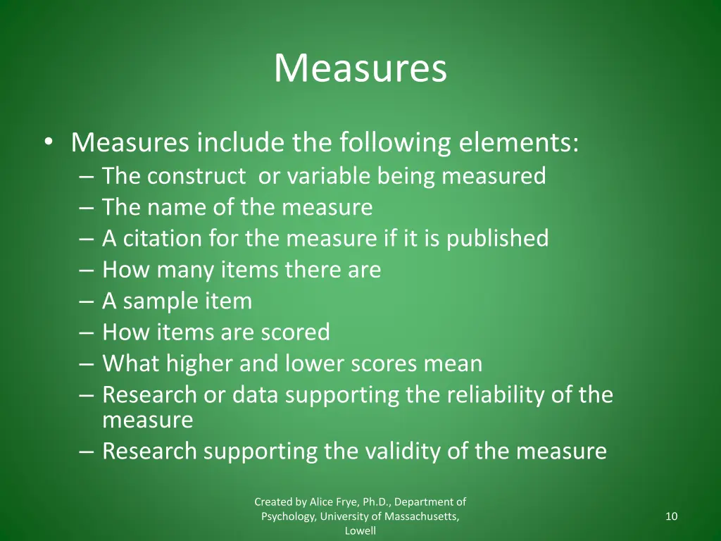 measures