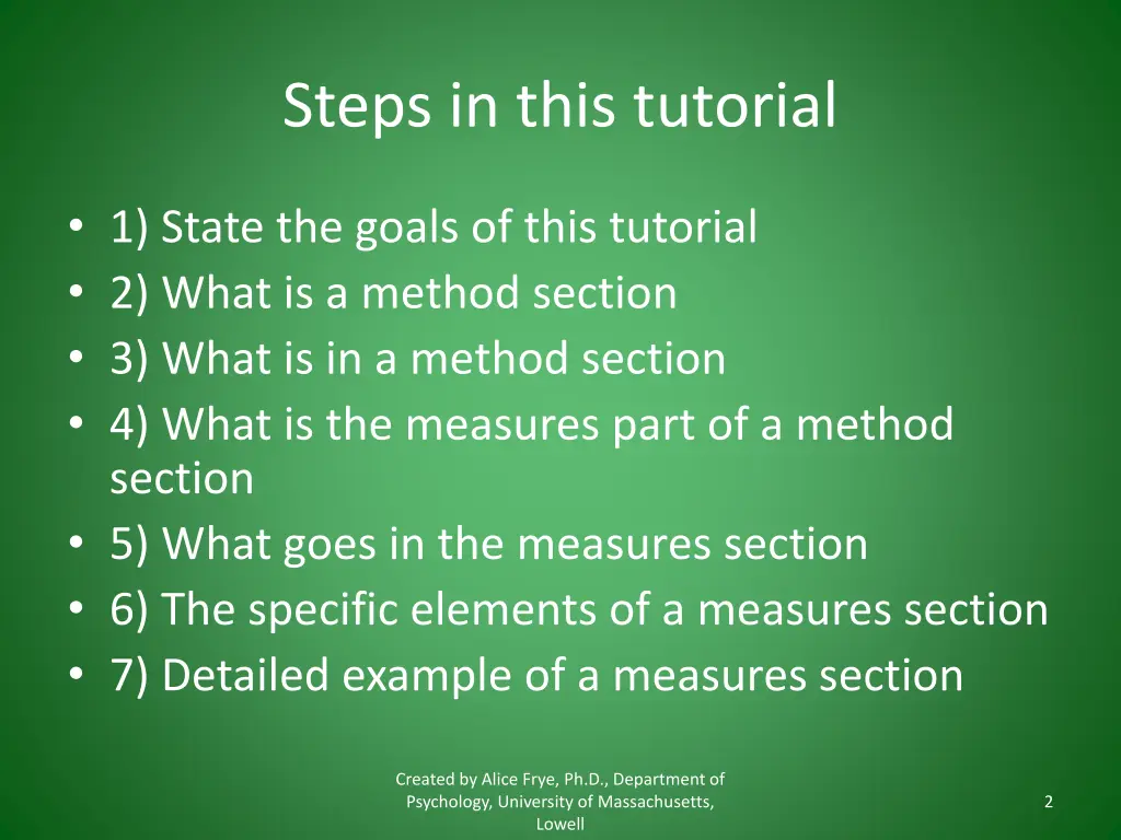 steps in this tutorial
