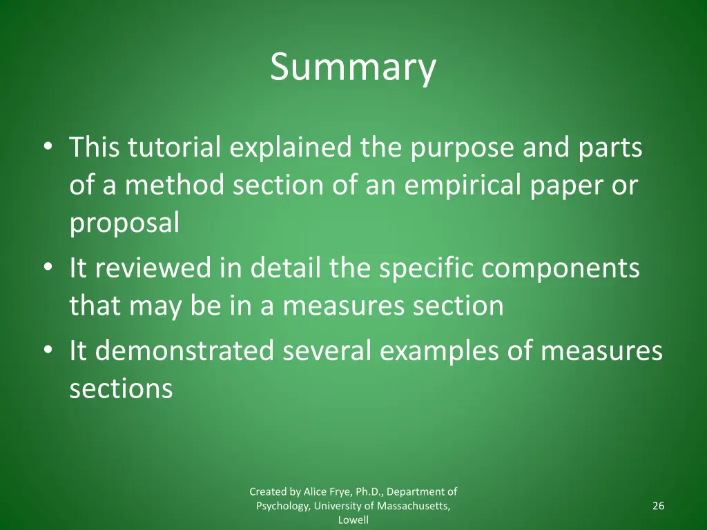 summary