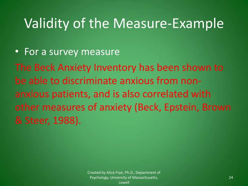 validity of the measure example
