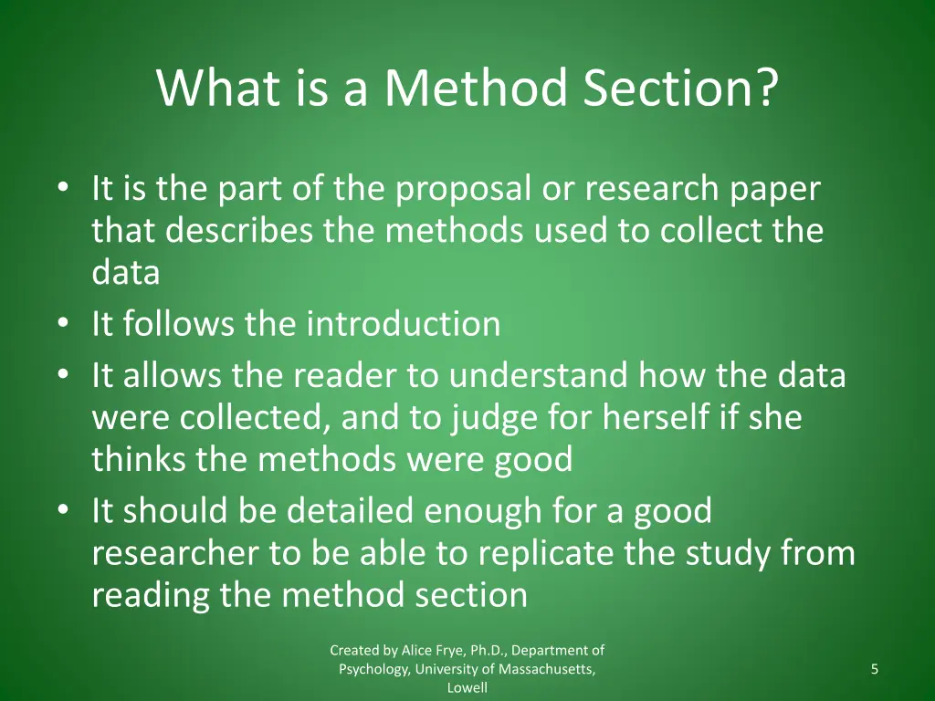 what is a method section