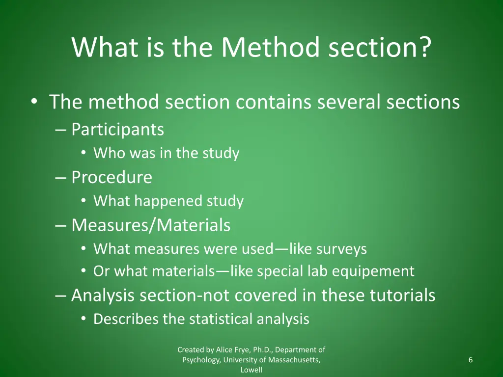 what is the method section