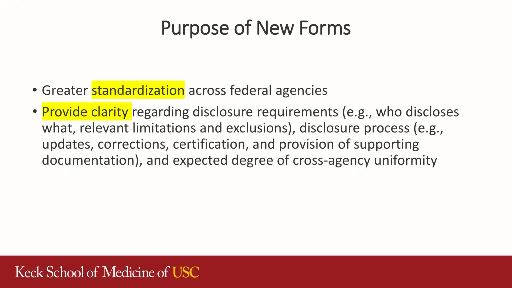 purpose of new forms purpose of new forms