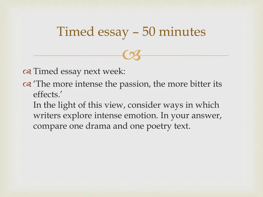 timed essay 50 minutes