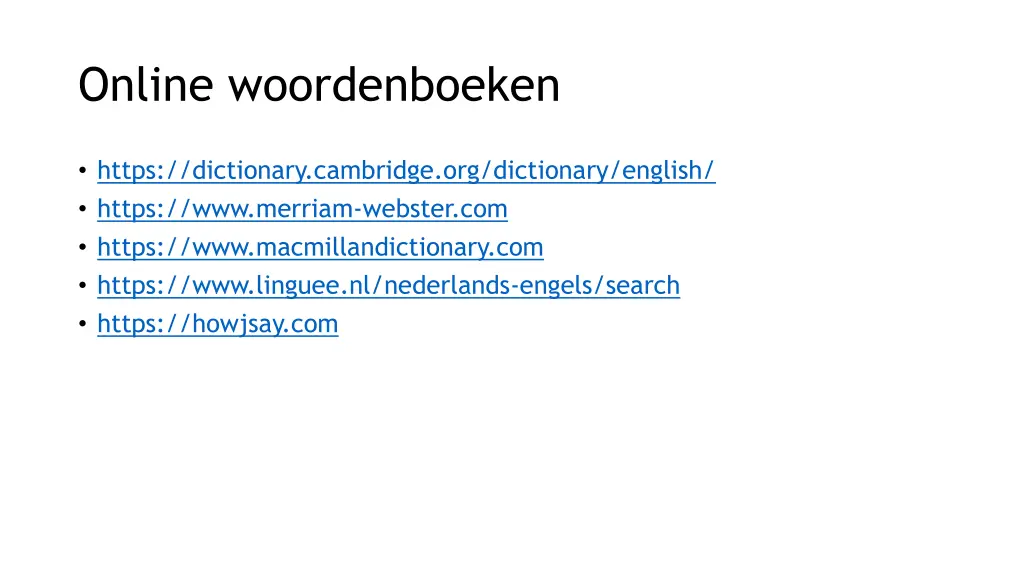 online woordenboeken