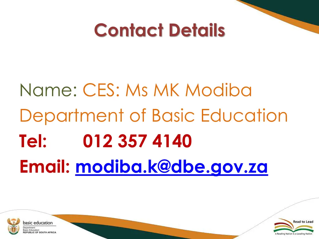 contact details