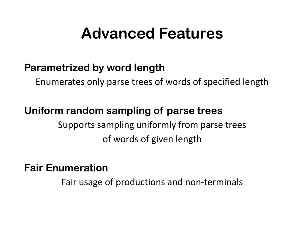 advanced features