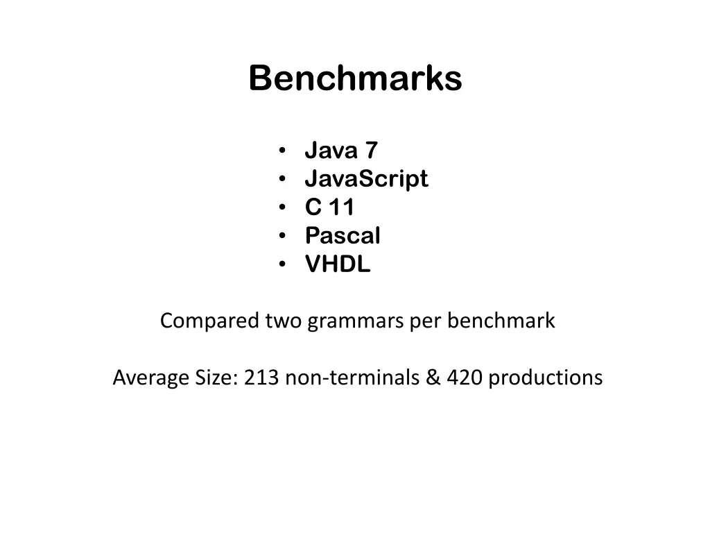 benchmarks