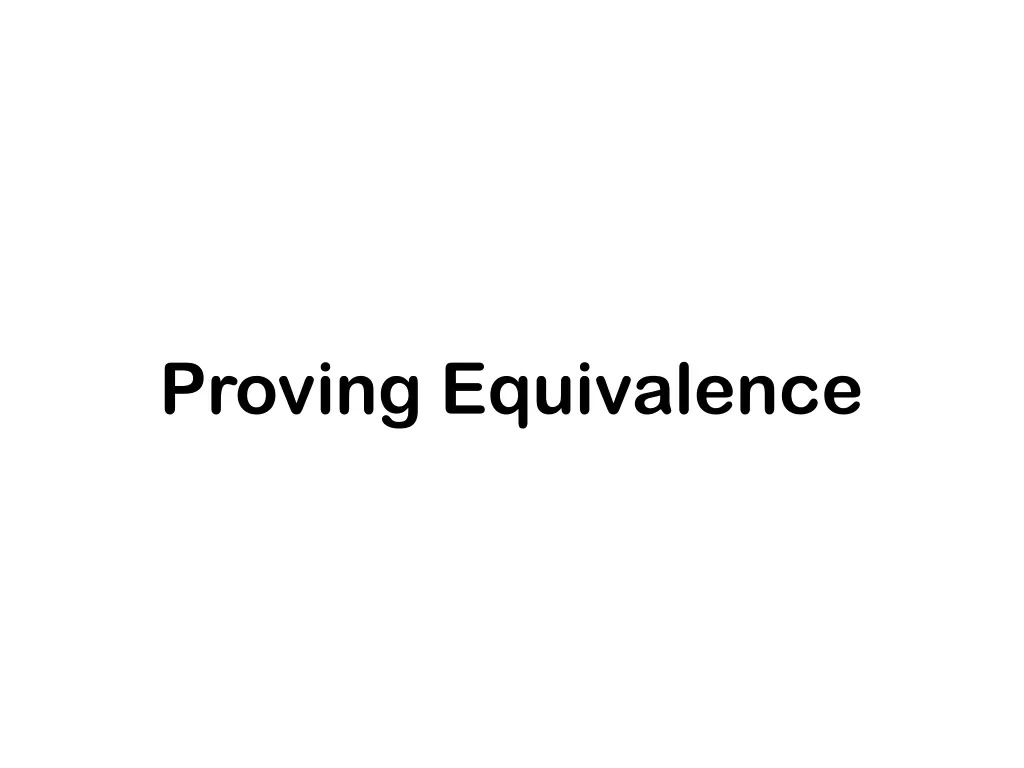 proving equivalence