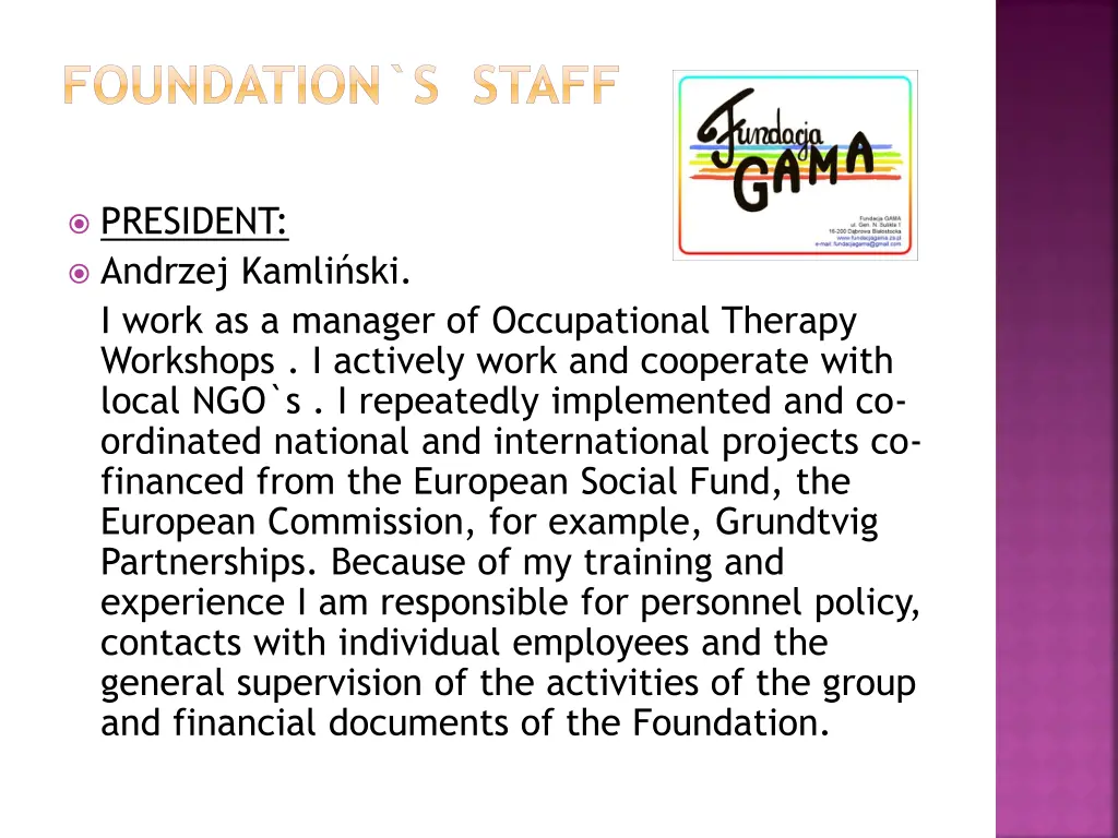 foundation s staff