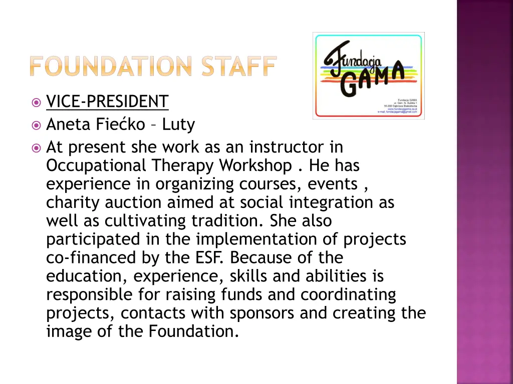 foundation staff