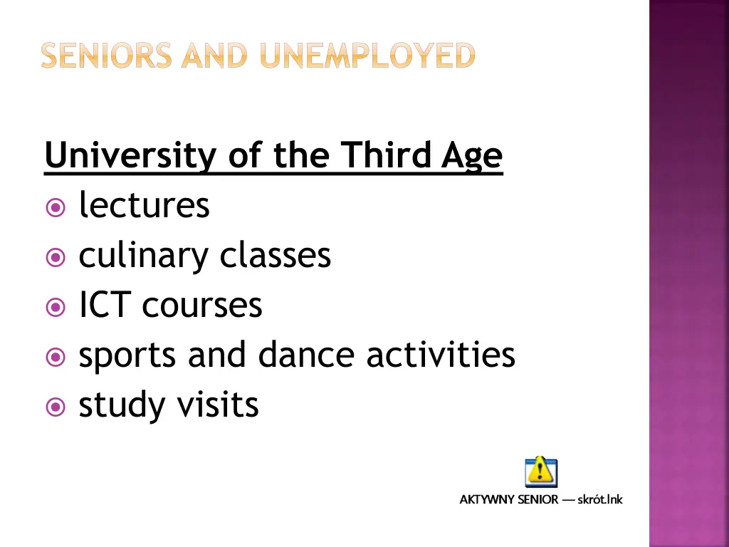 seniors and unemployed