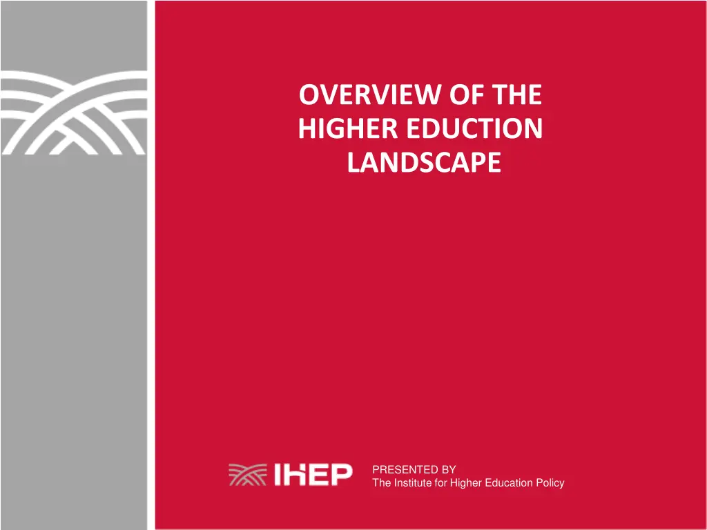 overview of the higher eduction landscape