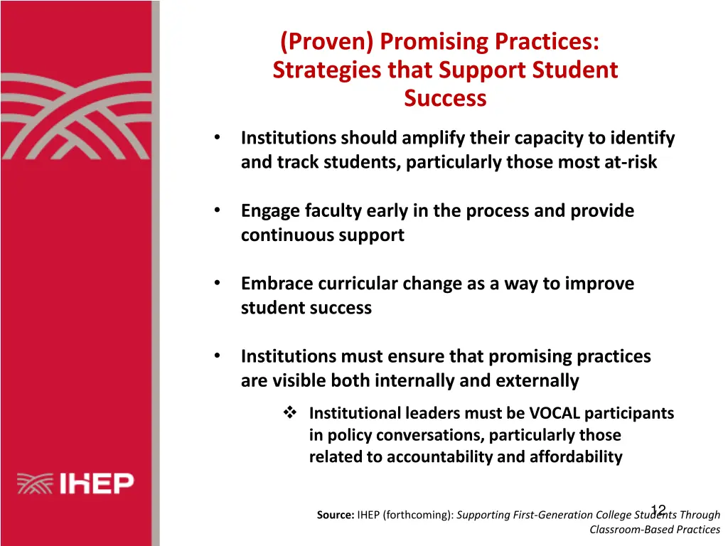 proven promising practices strategies that