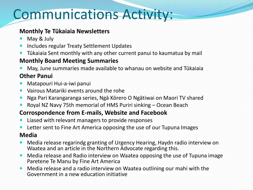 communications activity