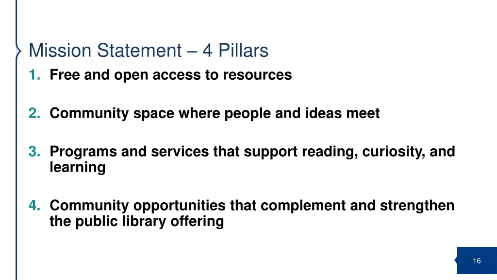 mission statement 4 pillars 1 free and open