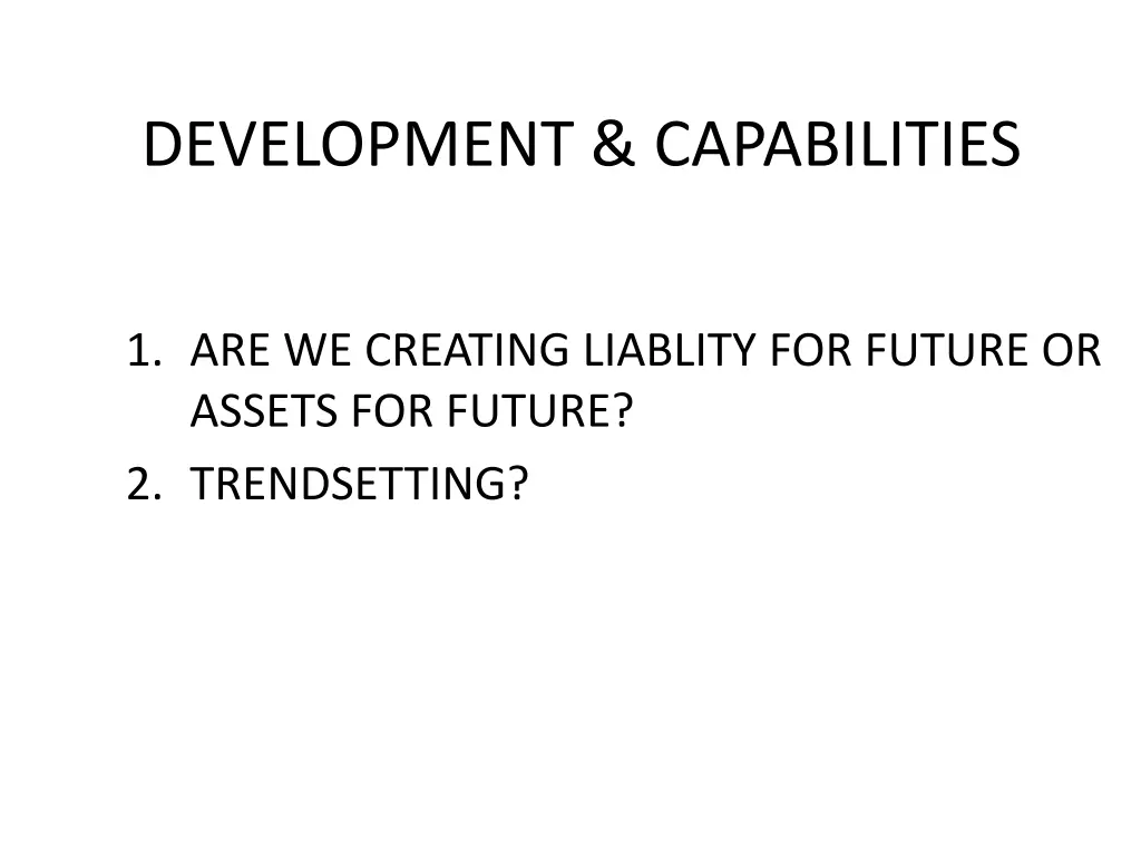 development capabilities