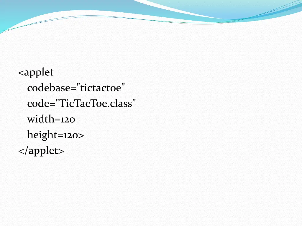 applet codebase tictactoe code tictactoe class