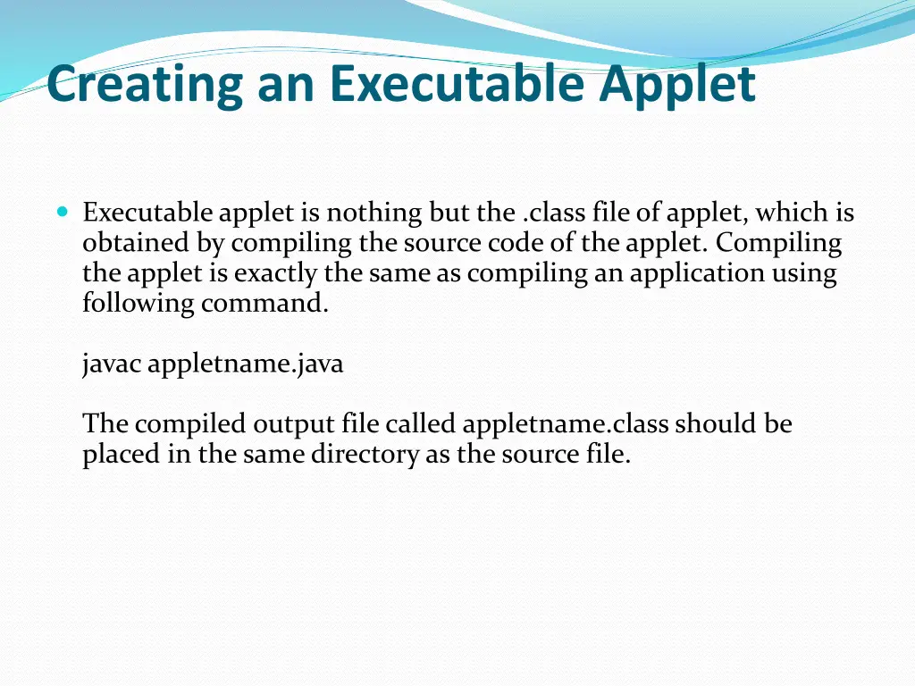 creating an executable applet