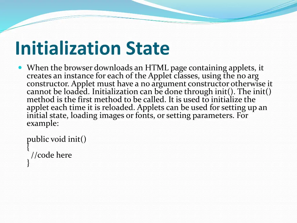 initialization state