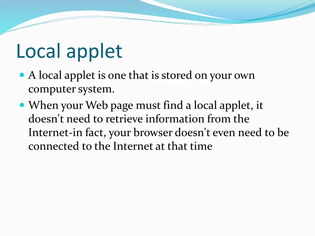 local applet