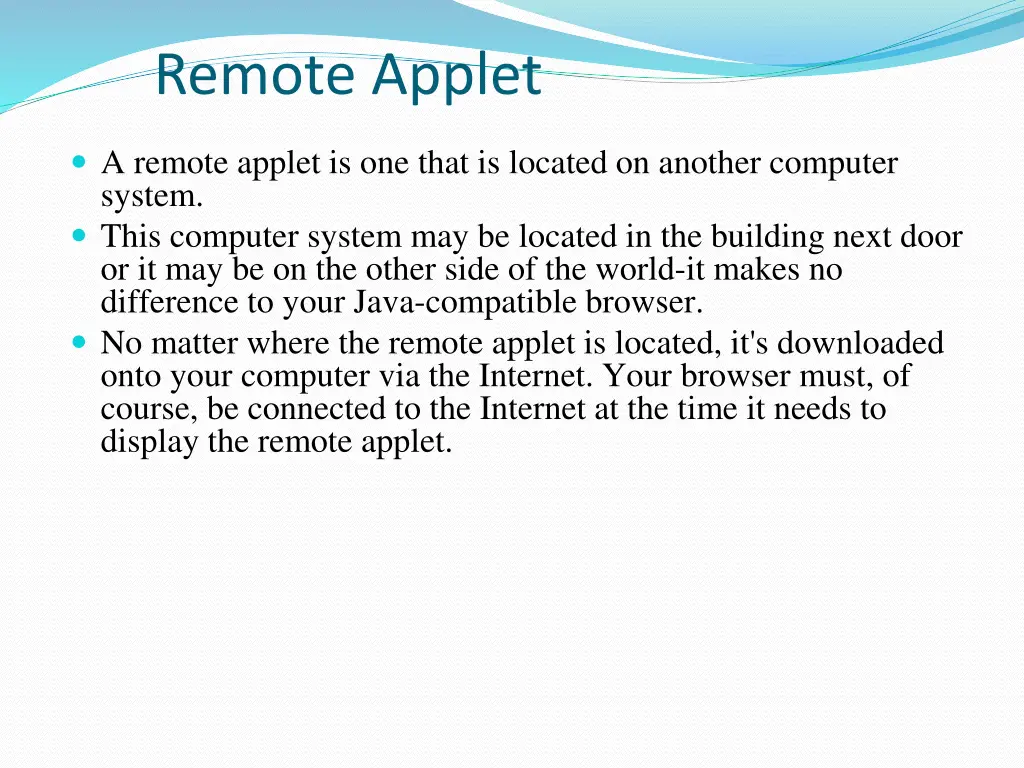 remote applet
