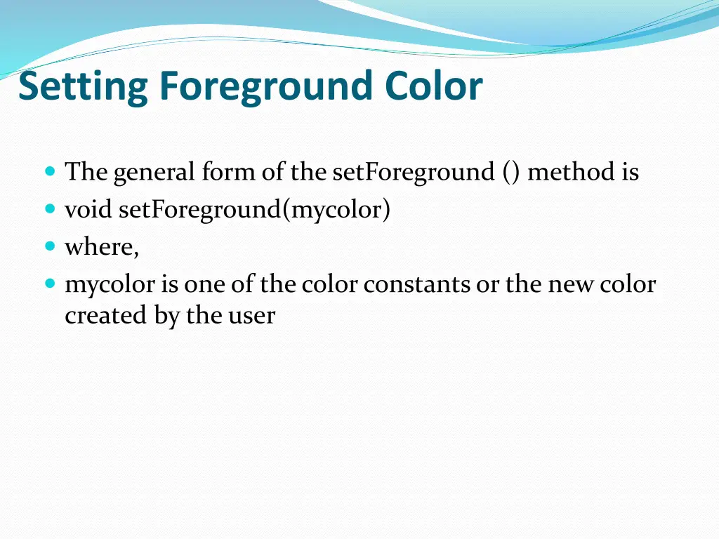 setting foreground color