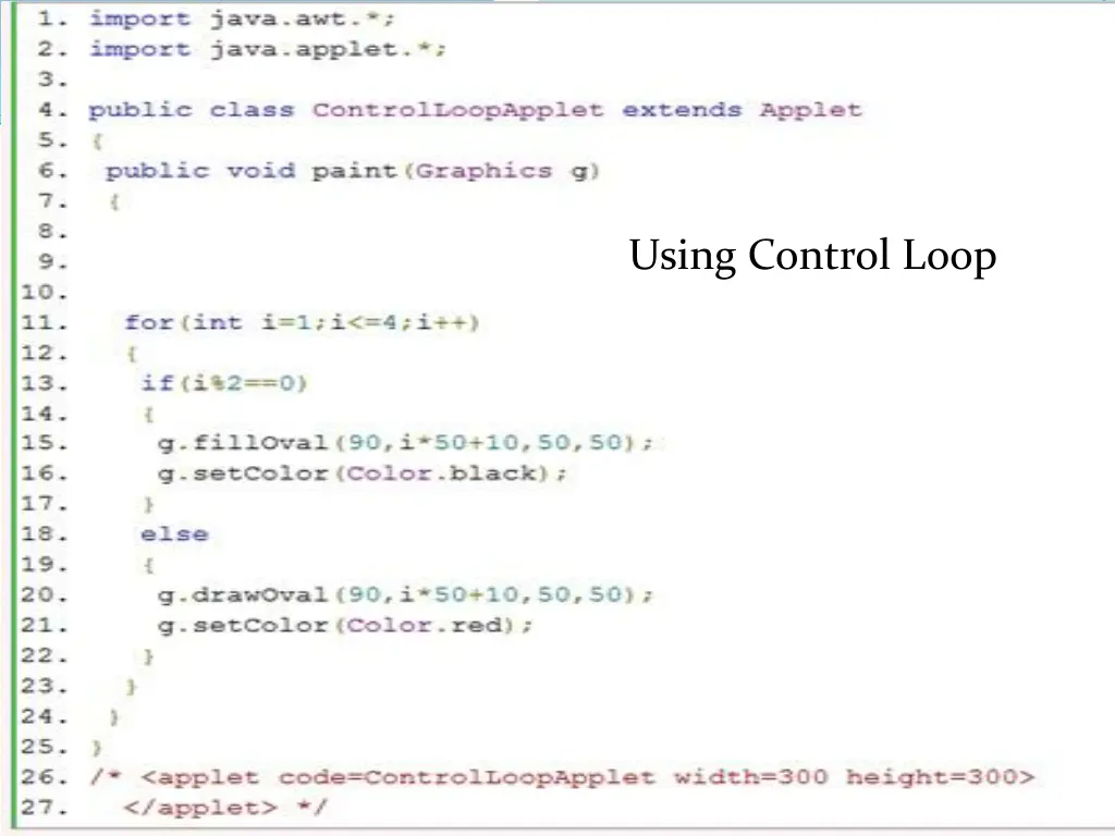 using control loop
