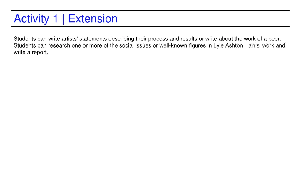 activity 1 extension