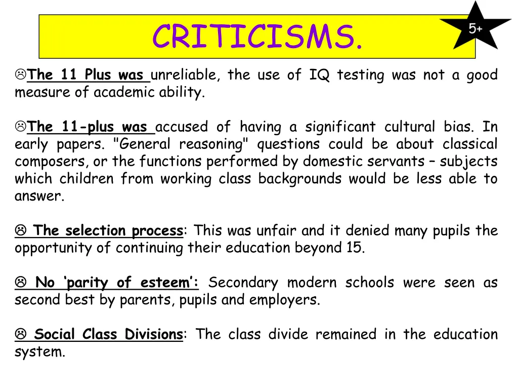 criticisms