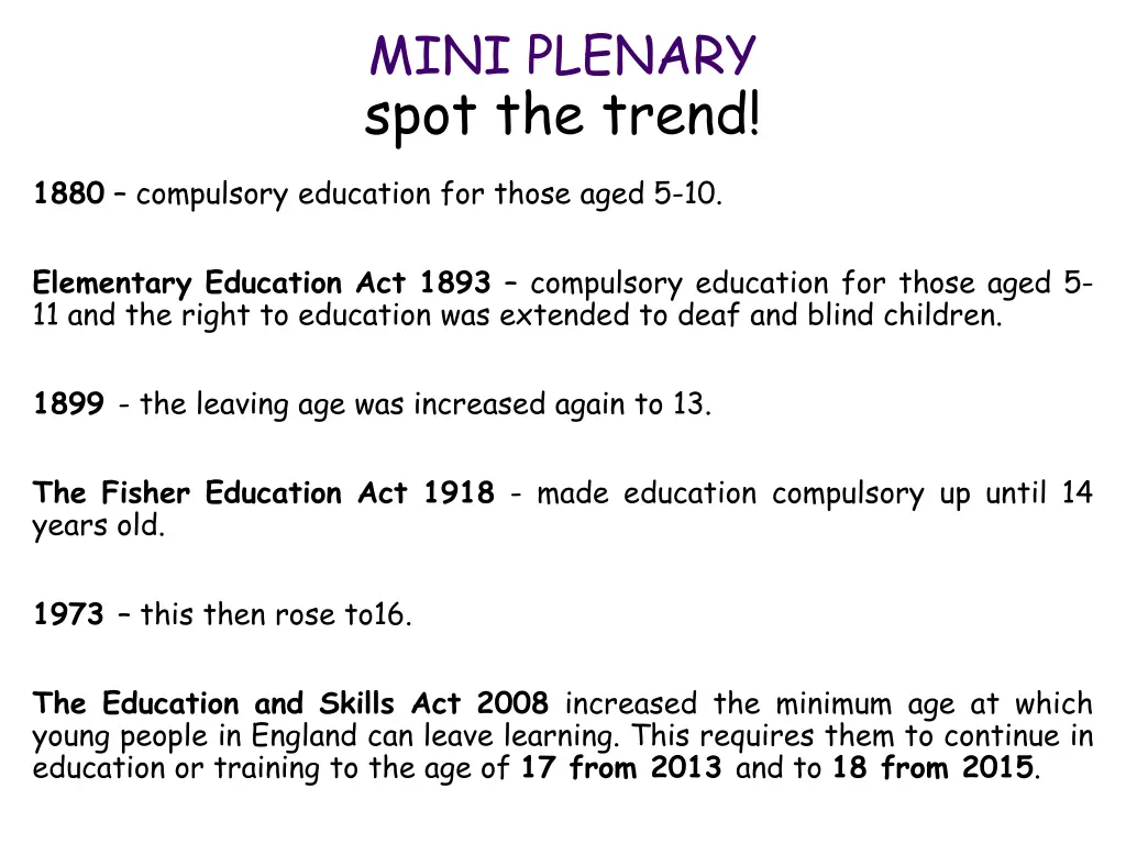 mini plenary spot the trend