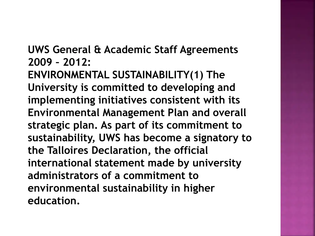 uws general academic staff agreements 2009 2012