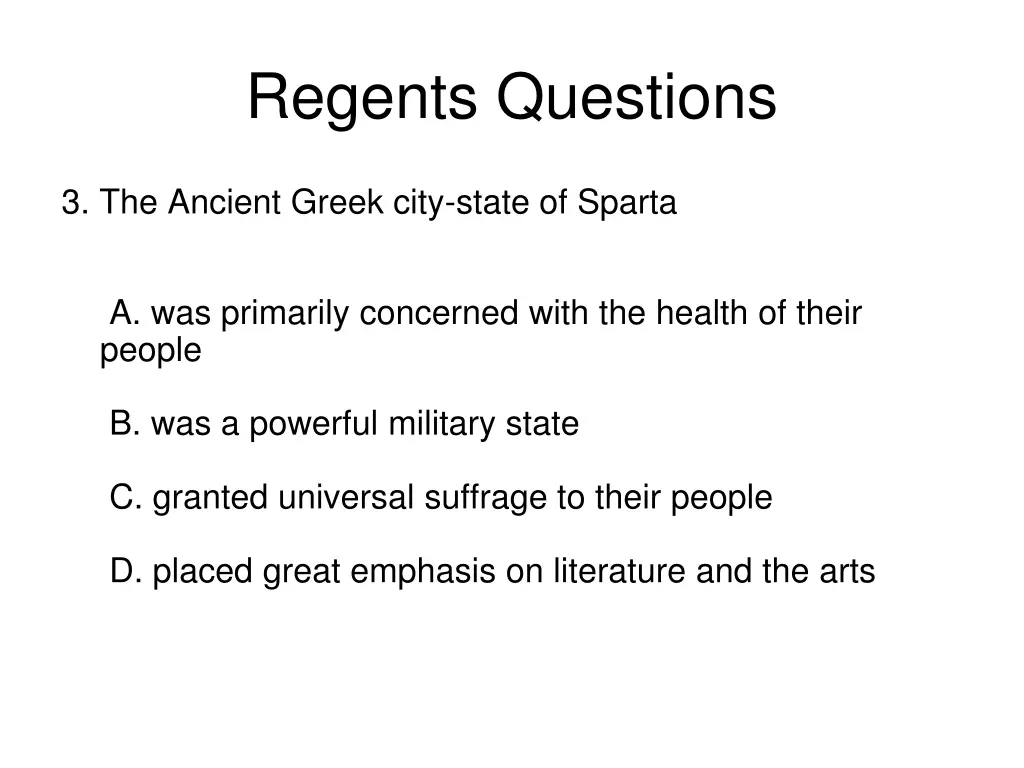 regents questions 2