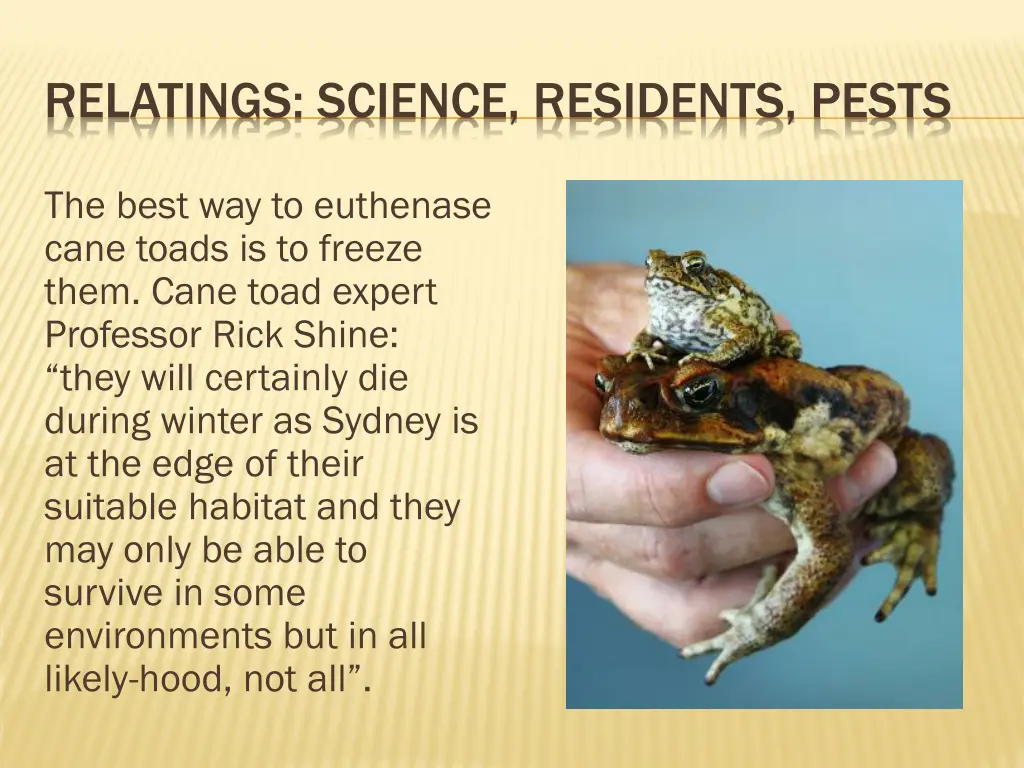 relatings science residents pests
