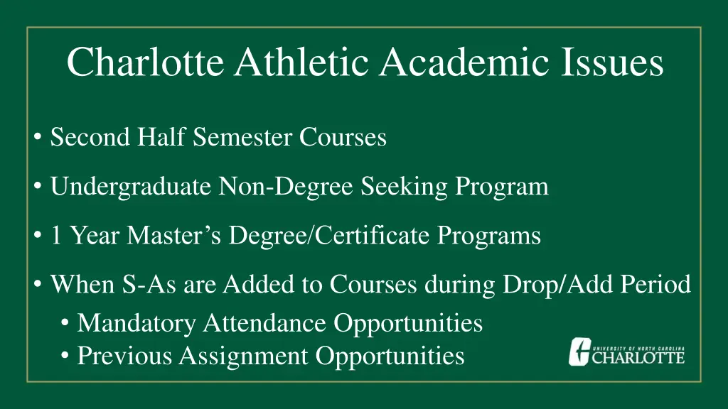 charlotte athletic academic issues
