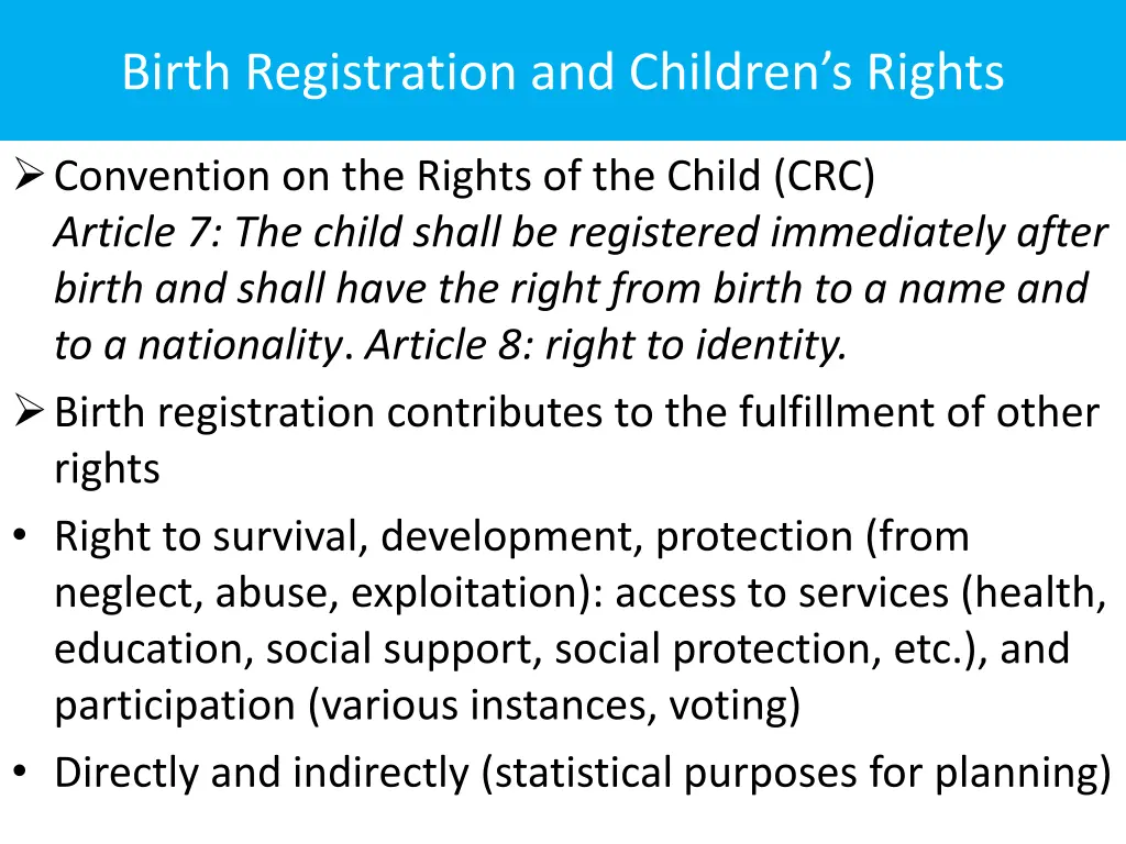 birth registration and children s rights