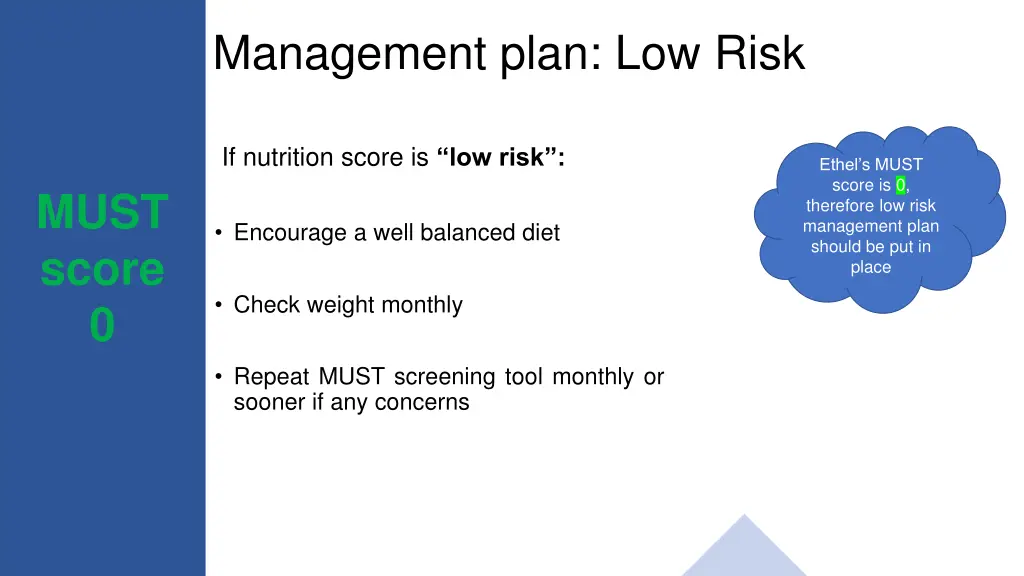 management plan low risk