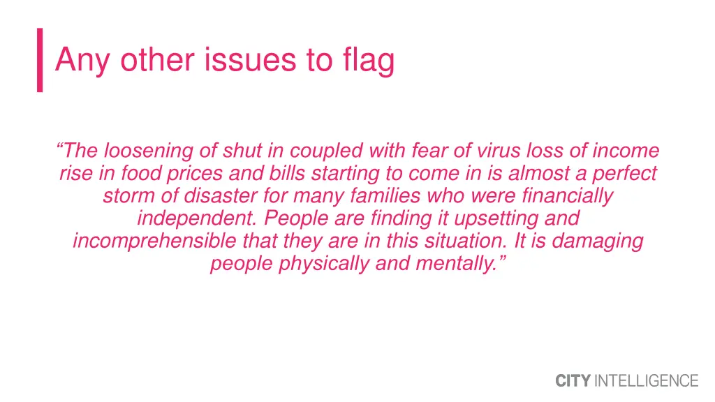 any other issues to flag