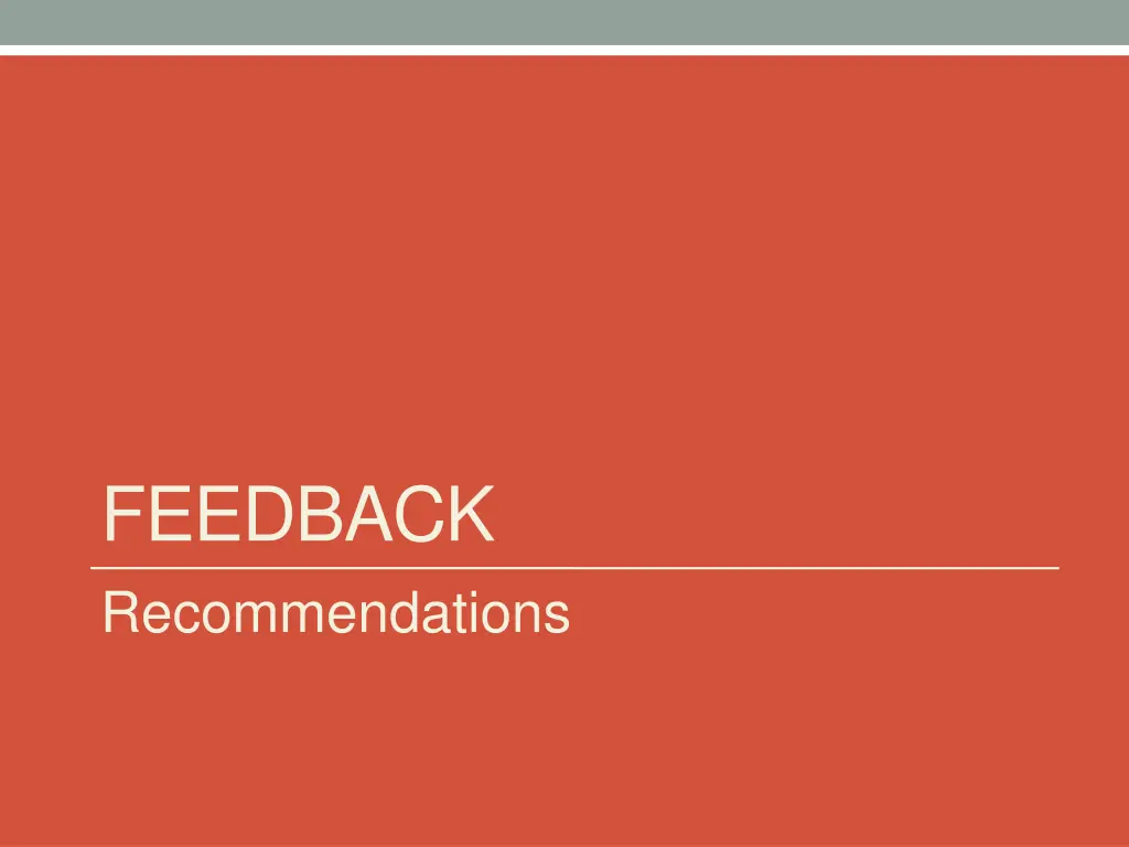 feedback recommendations