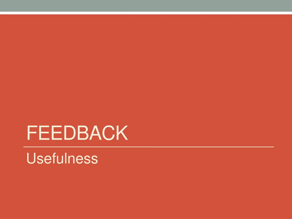 feedback usefulness