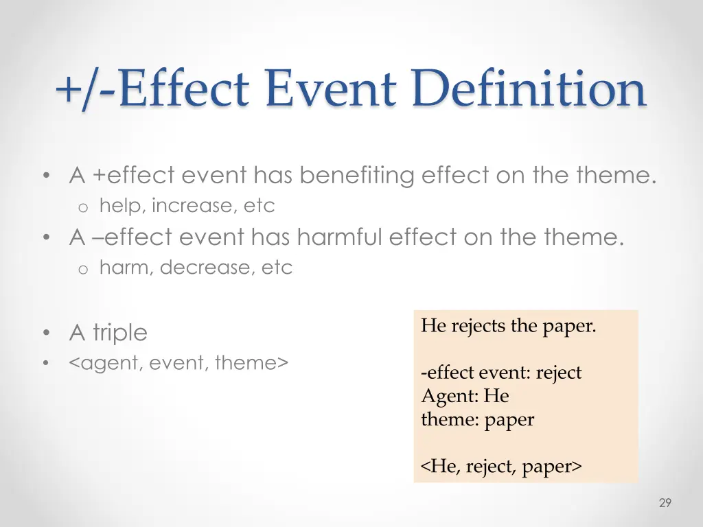effect event definition
