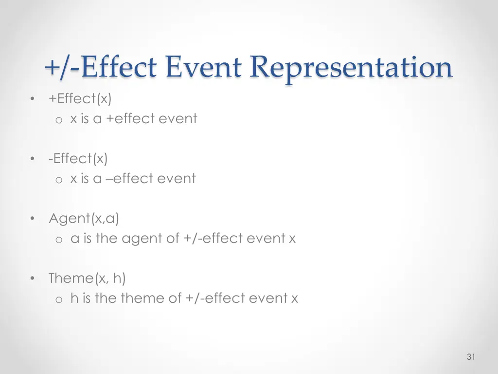 effect event representation