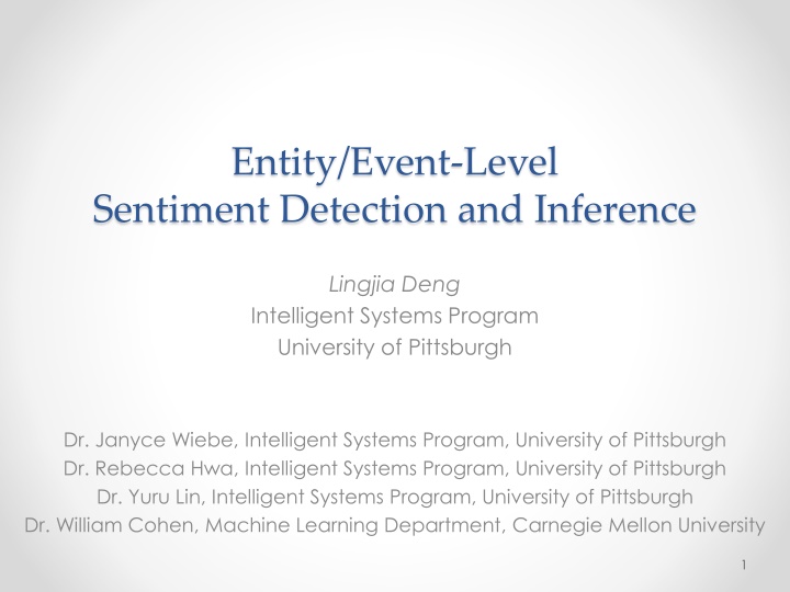 entity event level sentiment detection