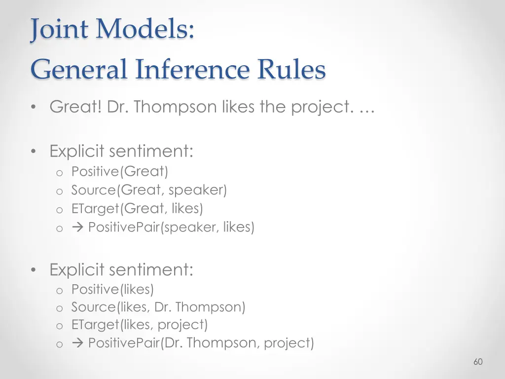 joint models general inference rules
