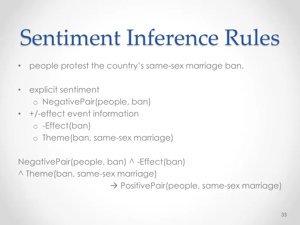 sentiment inference rules