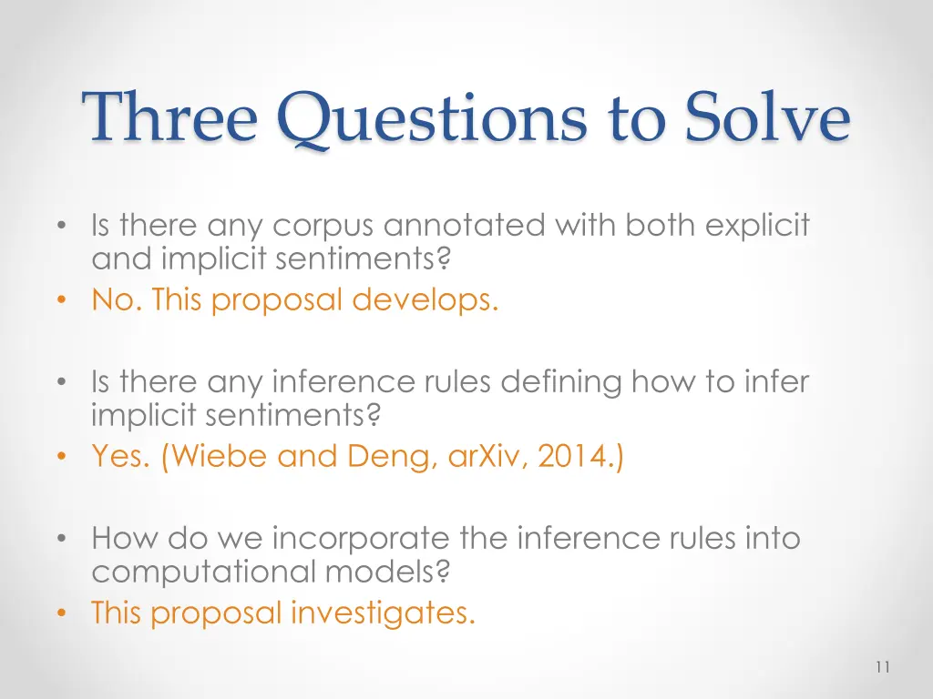 three questions to solve