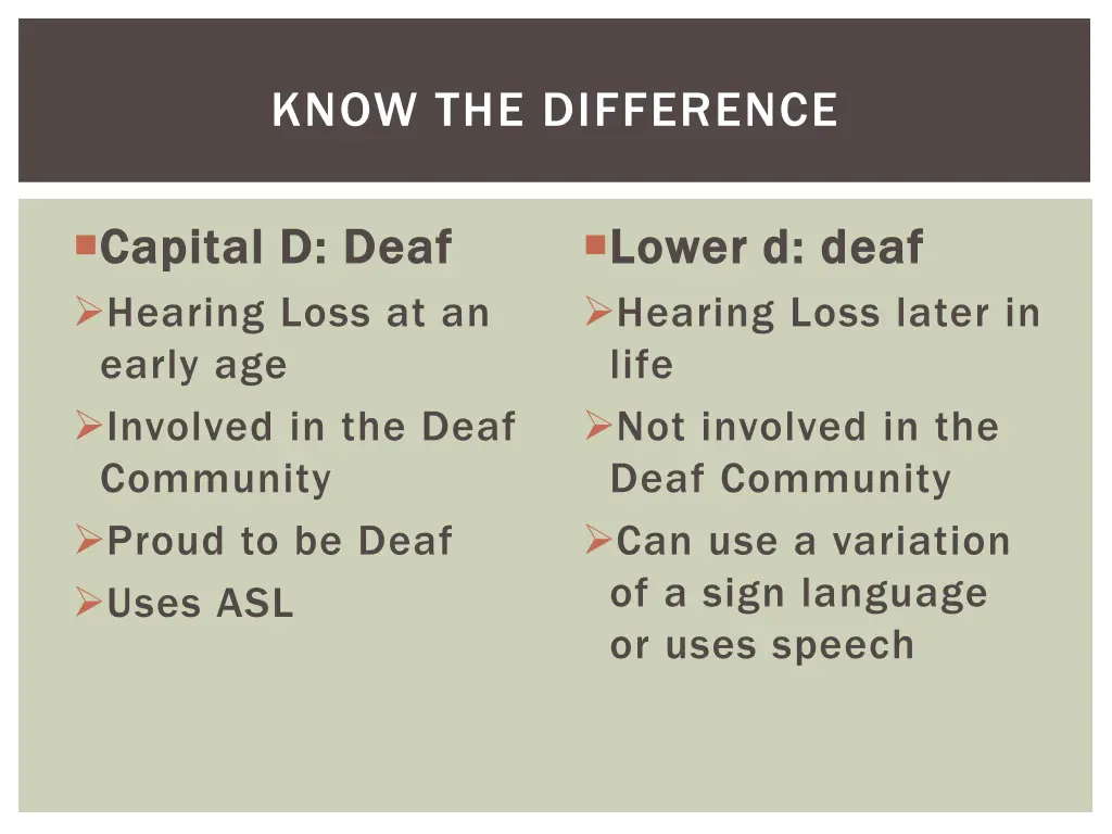 know the difference