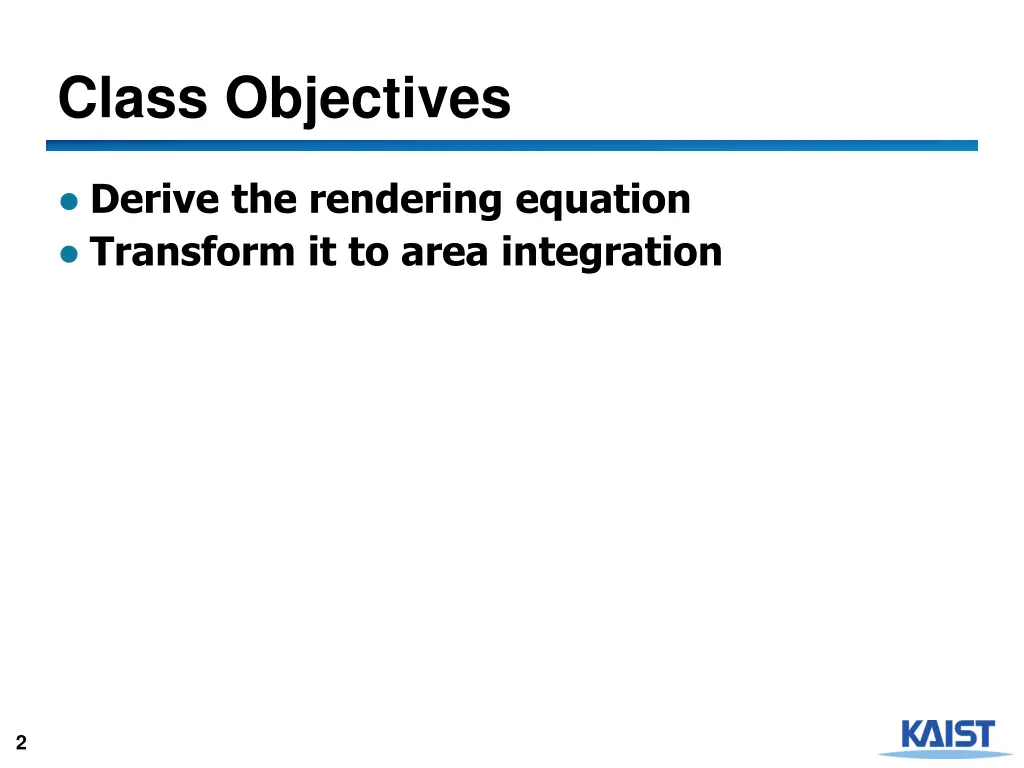 class objectives