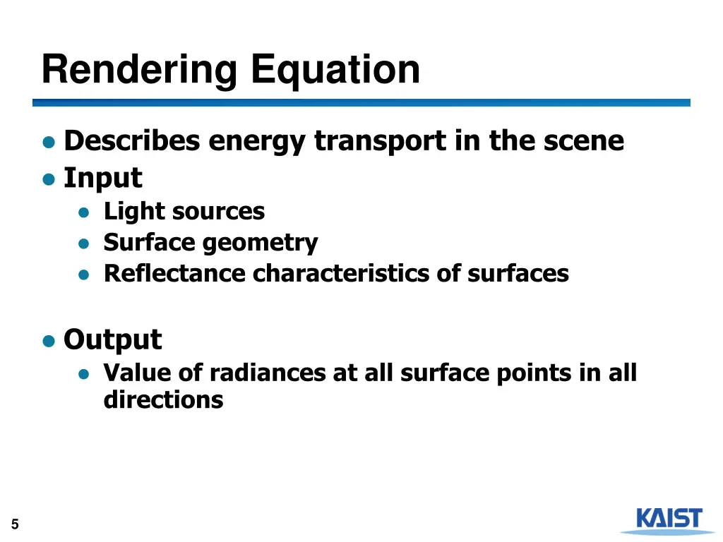 rendering equation