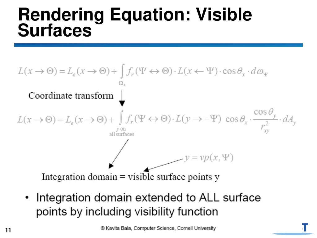 rendering equation visible surfaces
